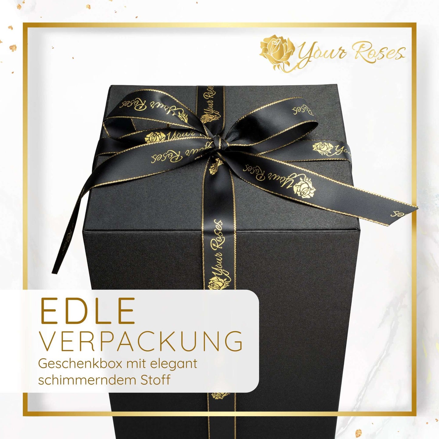 Premium Rose im Glas mit LED in Geschenkbox – ideales romantisches Geschenk