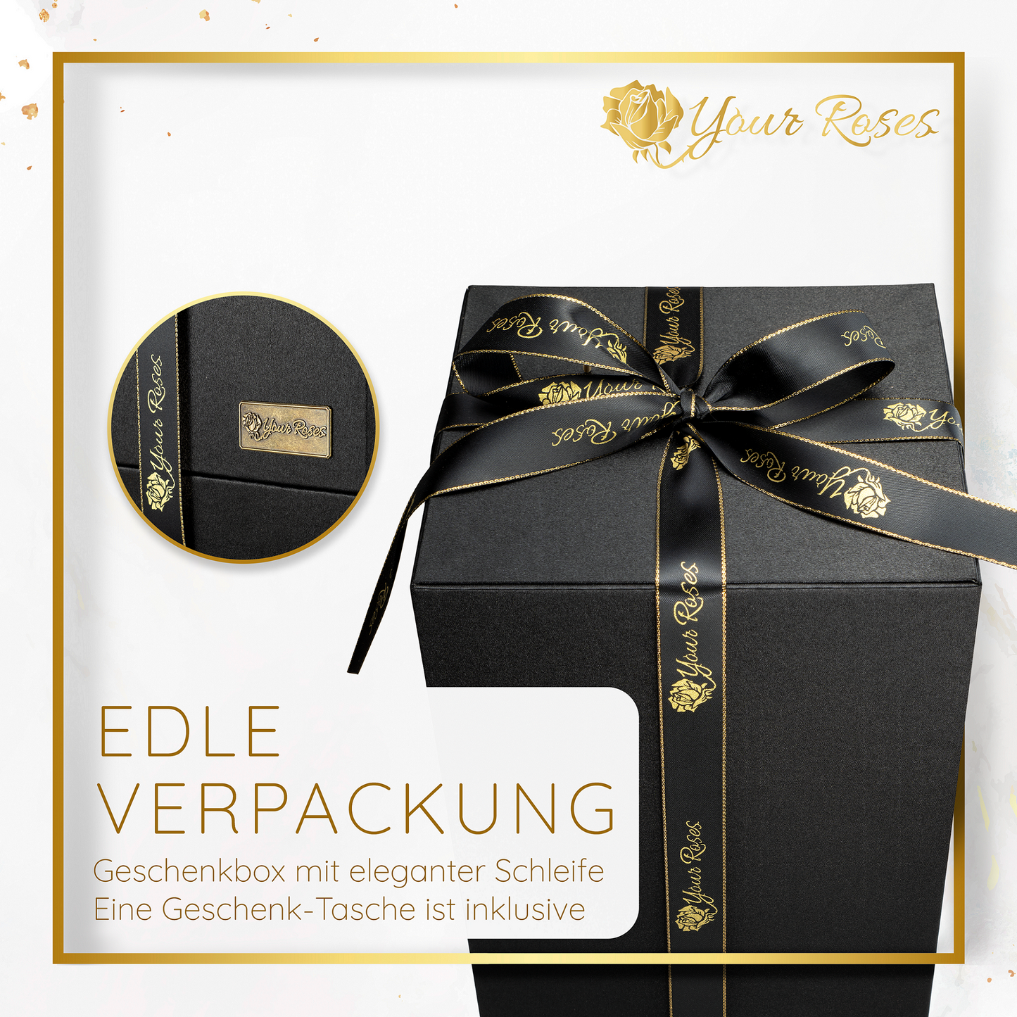 YourRoses® real premium rose in a glass with a beautiful gift box - Large