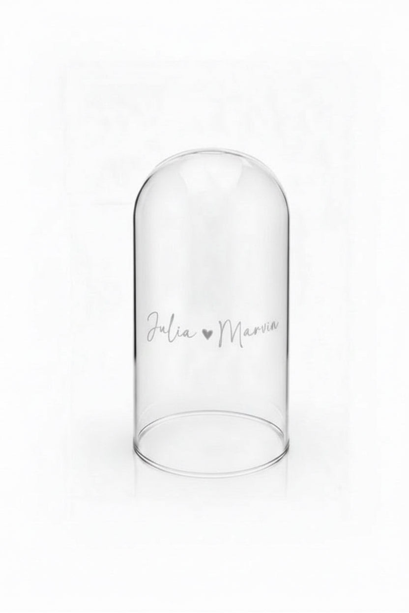 Engraved glass for the preserved premium rose in glass