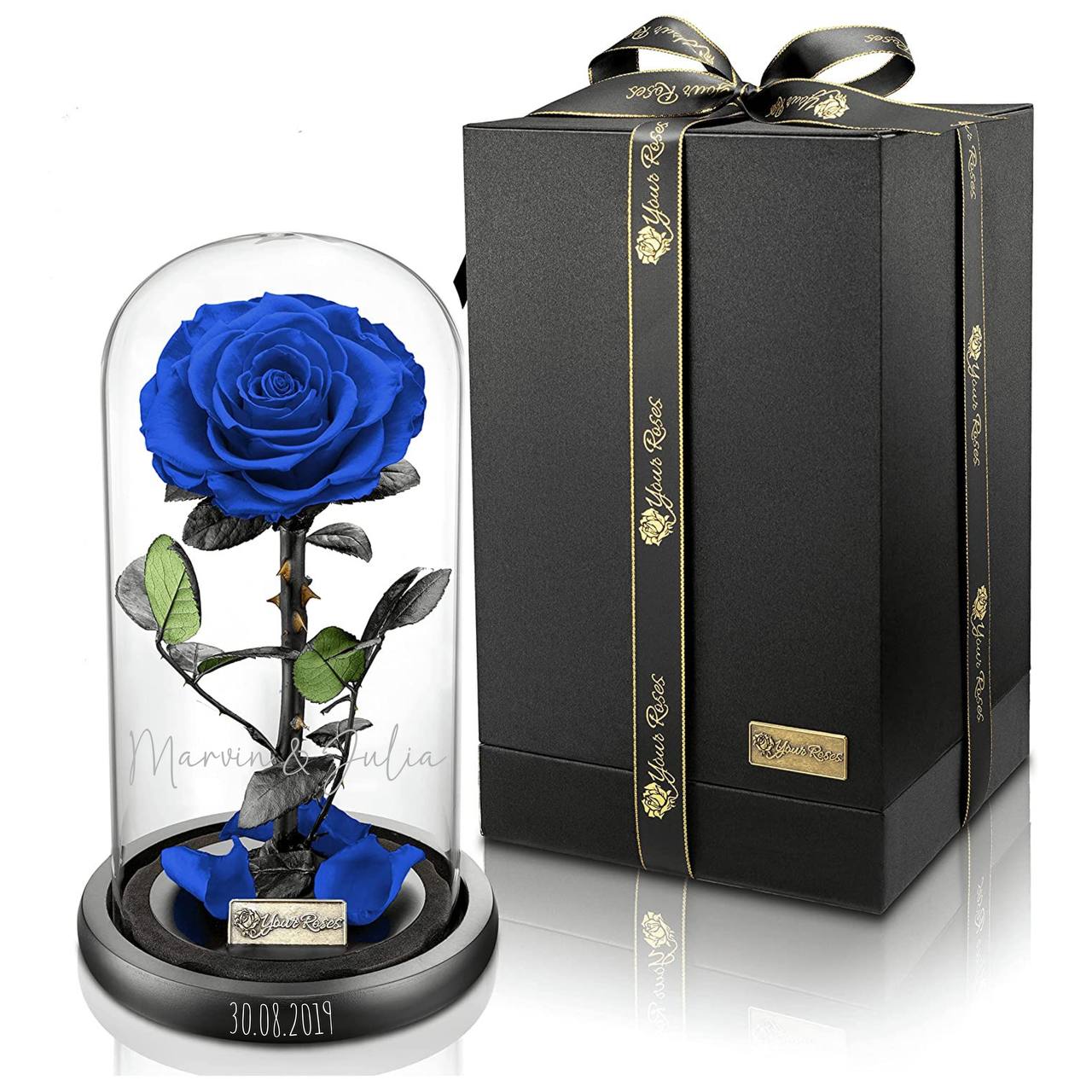 YourRoses® real premium rose in a glass with a beautiful gift box - Large