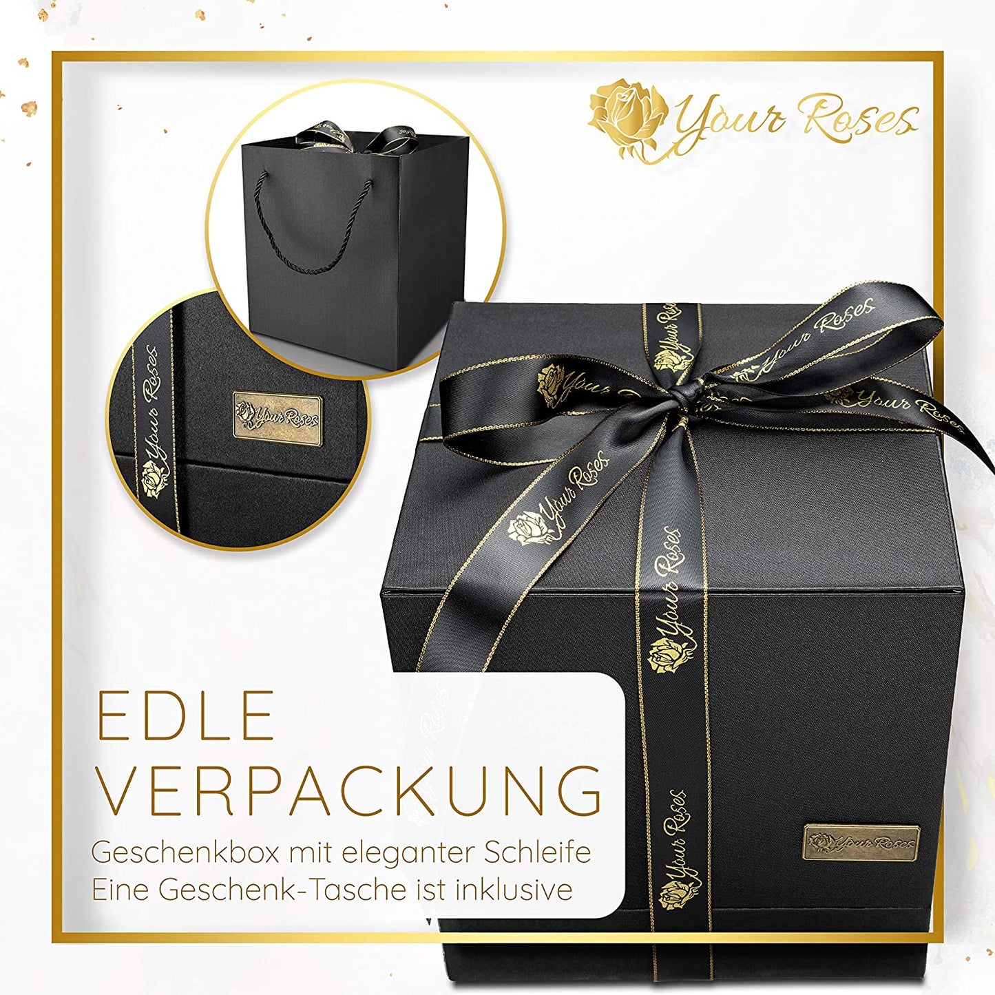 YourRoses® real premium rose in a glass with a beautiful gift box - small
